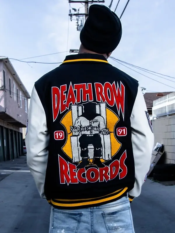 Death Row Records Patched Varsity Jacket Death Row Records Patched Varsity Jacket