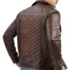 Mens Motorcycle Brown Asymmetric Biker Leather Jacket