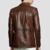 Mens Brown Vintage Leather Blazer