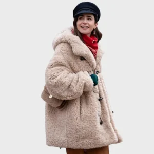 Lily Collins Emily In Paris S04 Shearling Coat