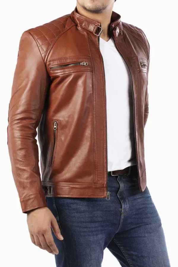 Mens Casual Brown Leather Jacket