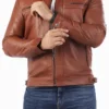 Mens Casual Brown Leather Jacket