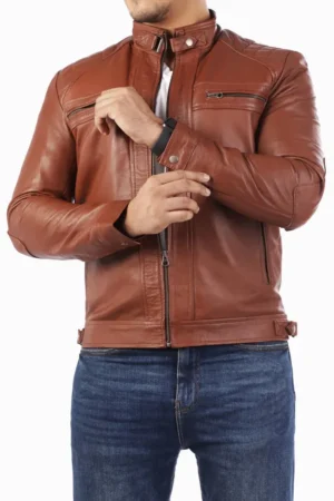 Mens Casual Brown Leather Jacket