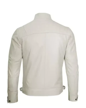 Mens Classic Cafe Racer Biker Quilted Leather Jacket