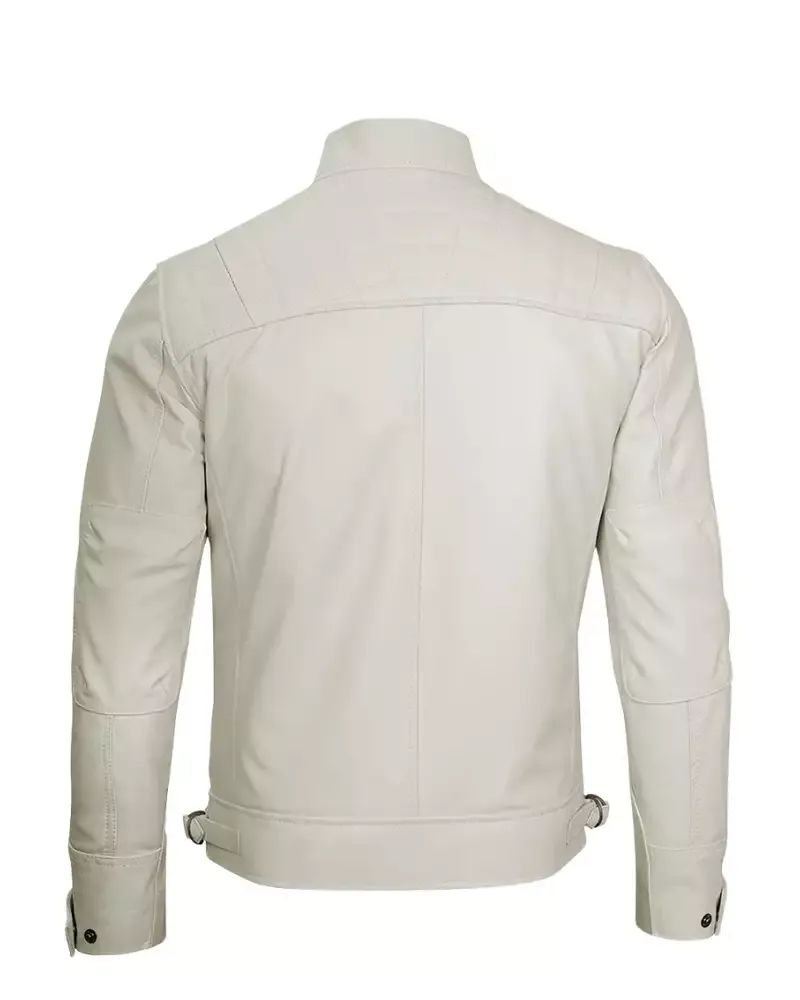 Mens Classic Cafe Racer Biker Quilted Leather Jacket Mens Classic Cafe Racer Biker Quilted Leather Jacket