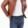 Mens Casual Brown Leather Jacket