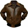 Handmade Men’s A2 Aviator Flight US Navy Bomber Distressed Chocolate Brown Genuine Leather Jacket