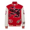 Jeff Hamilton San Francisco 49ers Wool and Leather Varsity Jacket