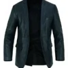 Mens Black Luxurious Leather Blazer