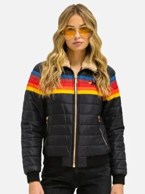 Aviator Nation 4 Stripe Rainbow Jacket