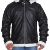 B3 Bomber Shearling Black Hoodie Jacket