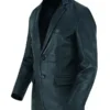 Mens Black Luxurious Leather Blazer