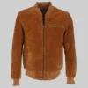 Mens Tan Brown Suede Jacket