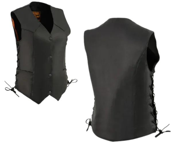 Cher Black Leather Vest
