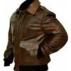 Handmade Men’s A2 Aviator Flight US Navy Bomber Distressed Chocolate Brown Genuine Leather Jacket