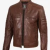 Austin Chocolate Brown Waxed Leather Jacket