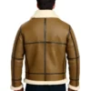 Army Greenish Brown Shearling Leather Jacket