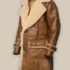 Men Brown Shearling Leather Coat