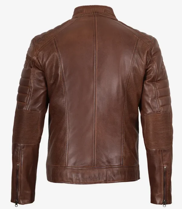 Austin Chocolate Brown Waxed Leather Jacket