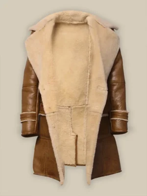 Men Brown Shearling Leather Coat