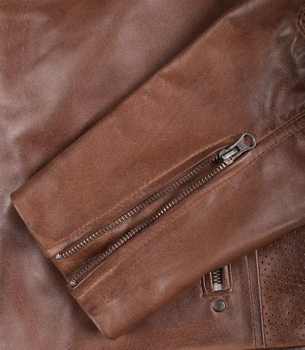 Austin Chocolate Brown Waxed Leather Jacket Austin Chocolate Brown Waxed Leather Jacket