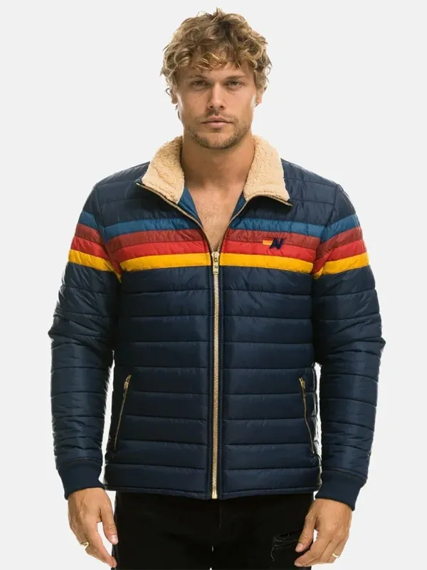 Aviator Nation 4 Stripe Rainbow Jacket Aviator Nation 4 Stripe Rainbow Jacket