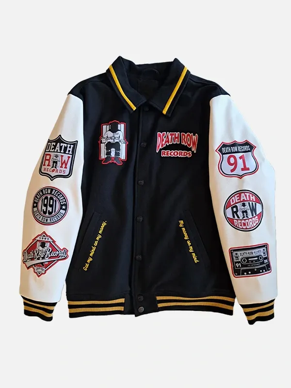 Death Row Records Patched Varsity Jacket Death Row Records Patched Varsity Jacket