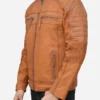 Mens Distressed Leather Biker Brown Jacket