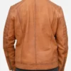Mens Distressed Leather Biker Brown Jacket