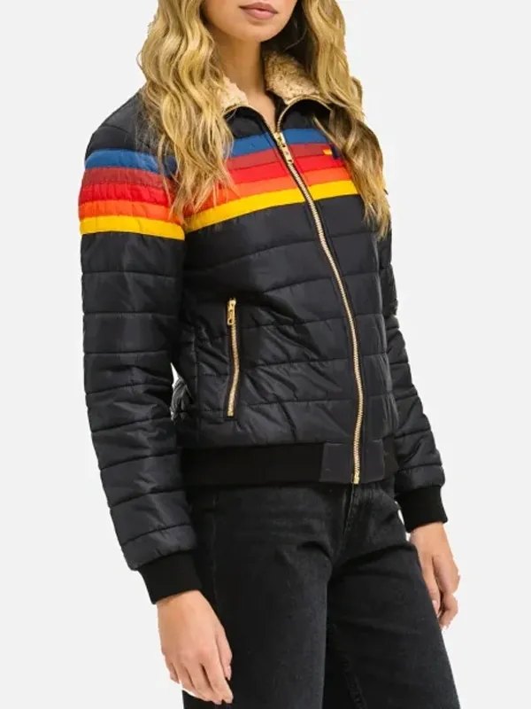 Aviator Nation 4 Stripe Rainbow Jacket Aviator Nation 4 Stripe Rainbow Jacket