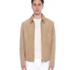 Mens Beige Suede Jacket
