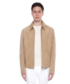 Mens Beige Suede Jacket