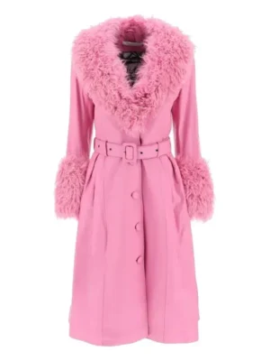 Nashville Big Bash Elle King Pink Leather Shearling Coat