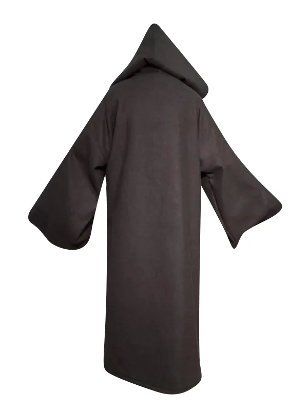 Master Jedi Kenobi Black Cloak – Iconic black cloak inspired by Obi-Wan Kenobi, featuring a flowing design perfect for cosplay and Star Wars fans. Master Jedi Kenobi Black Cloak – Iconic black cloak inspired by Obi-Wan Kenobi, featuring a flowing design perfect for cosplay and Star Wars fans.