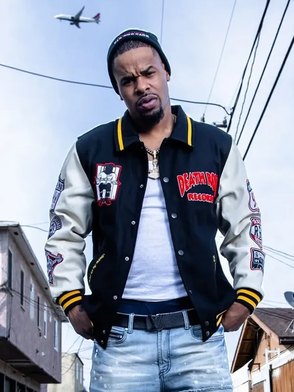 Death Row Records Patched Varsity Jacket Death Row Records Patched Varsity Jacket