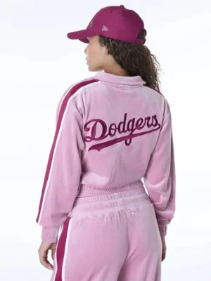 LA Dodgers Womens Pink Track Jacket