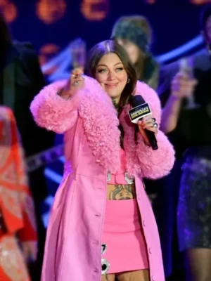 Nashville Big Bash Elle King Pink Leather Shearling Coat