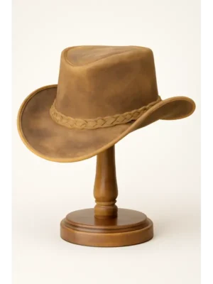 Light Brown Leather Cowboy Hat