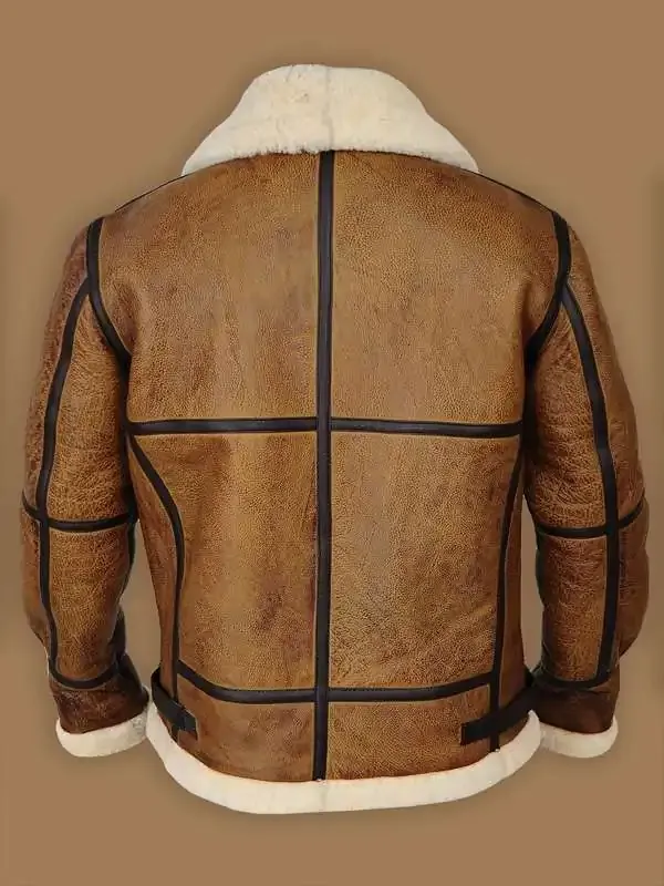 Men Brown B3 Bomber Shearling Jacket Men Brown B3 Bomber Shearling Jacket