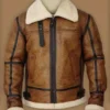 Men Brown B3 Bomber Shearling Jacket