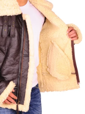 Dark Brown Sheepskin Leather Jacket