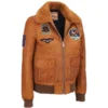 Vintage Leather Bomber Sherpa And Patches