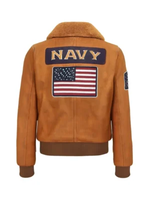 Vintage Leather Bomber Sherpa And Patches