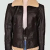 Women Shearling Aviator Bomber Jacket