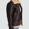 Women Shearling Aviator Bomber Jacket