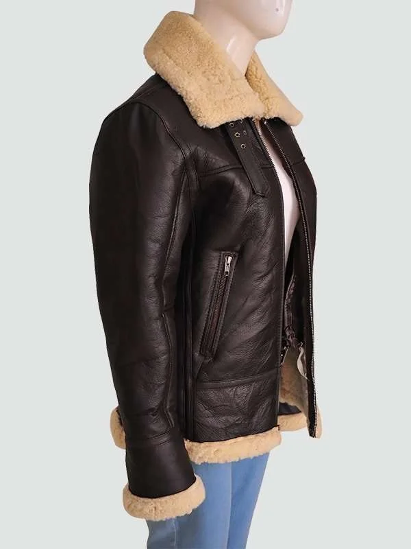 Women Shearling Aviator Bomber Jacket Women Shearling Aviator Bomber Jacket