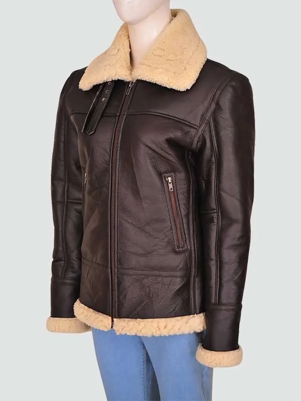 Women Shearling Aviator Bomber Jacket Women Shearling Aviator Bomber Jacket