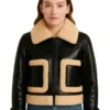 Women’s Black Bomber Leather Jacket