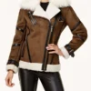 Women’s Asymmetrical Shearling Leather Jacket