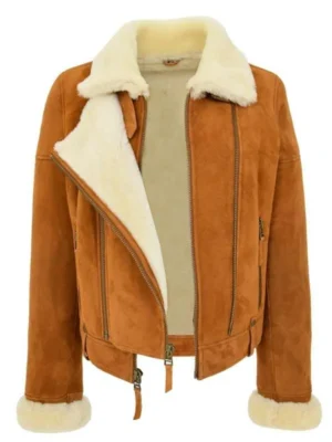 Women’s Genuine Sheepskin Shearling Leather Jacket